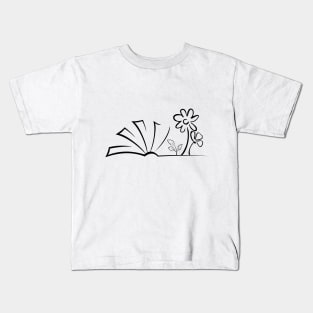 flowers growing from book nature plant Kids T-Shirt